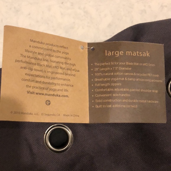 NWT Manduka MatSak Large Yoga Mat Bag Graphite - Picture 7 of 13